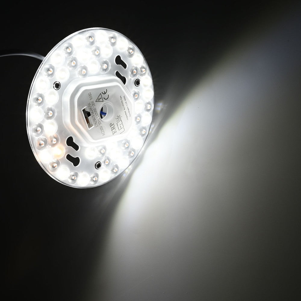 LED indsats 18W med linser, Ø130 mm, dæmpbar, 5-i-1 CCT, Flicker Free