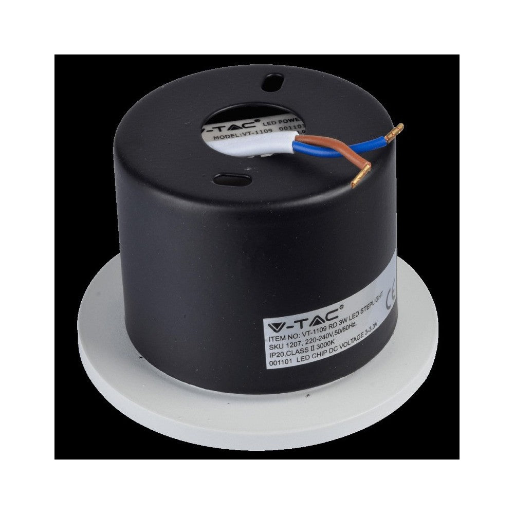 3W Indbygningsbelysning - Ydre: 8x8 cm, hul: 6,2x6,2 cm, Input: 230V, 120lm, RA80