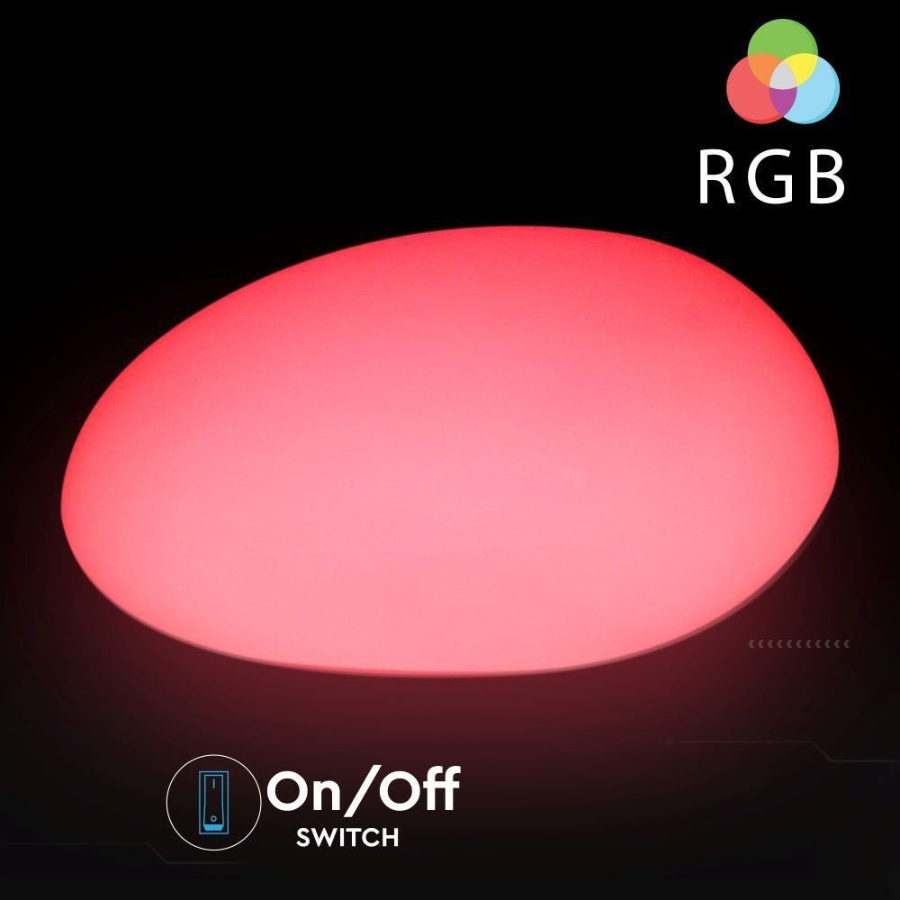 V-Tac Genopladelig RGB LED Sten med Fjernbetjening - 33x25x17 cm, 1W Dekorationspære, 18lm, IP67