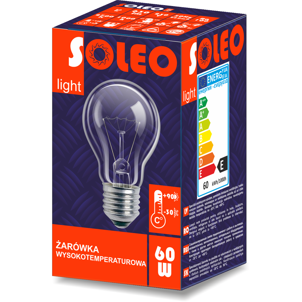 25W SOLEO E27 glødetråd pære, 260lm, dæmpbar, A55 - Energibesparende og stemningsfuld belysning til ethvert rum.
