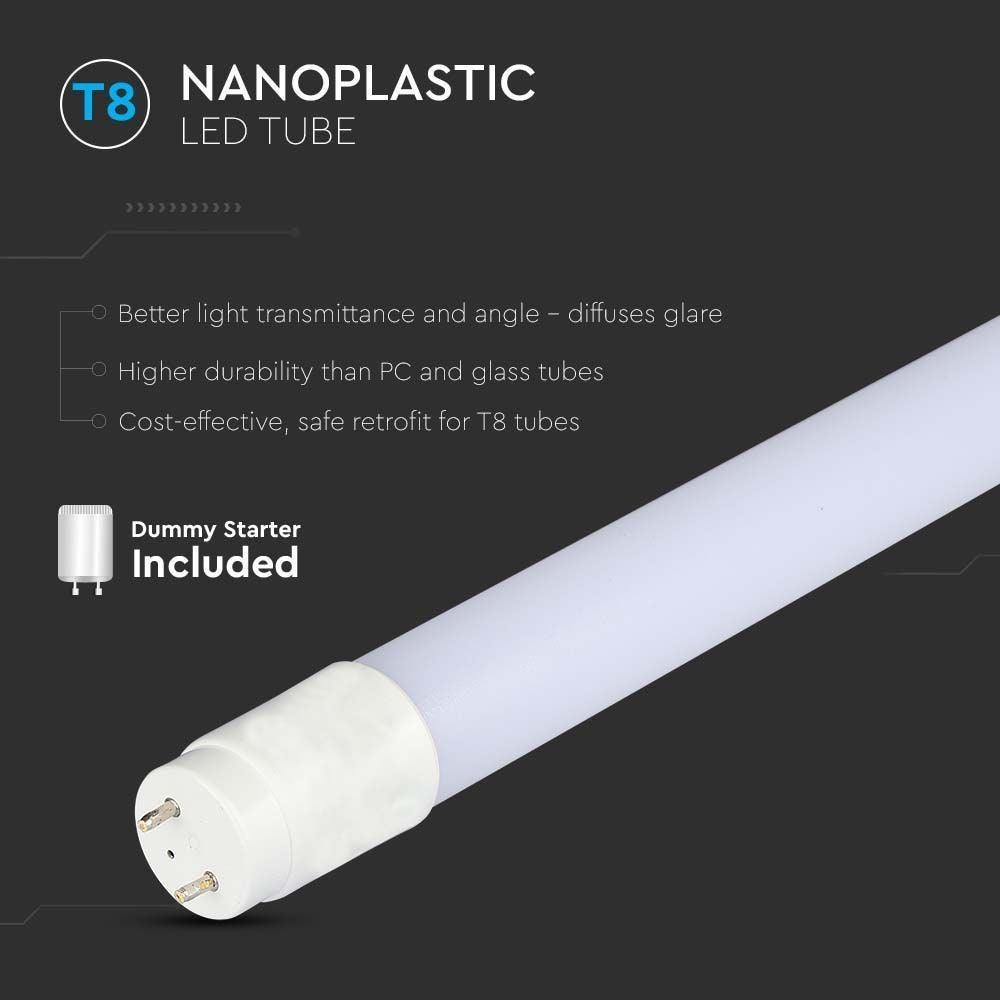 V-Tac T8-VALUE120 - LED lysstofrør, 18W, G13, 120cm, 230V, 1850lm, RA80, 3 års garanti