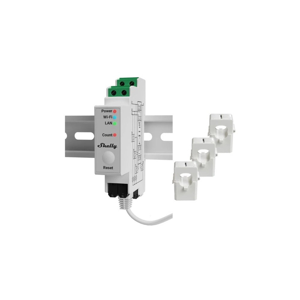 Shelly Pro 3EM 400A - WiFi 3-faset energimåler