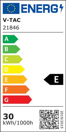 V-Tac 30W LED spotlight til indbygning med Samsung LED chip - Hul: Ø19,5 cm, Mål: Ø22,5 cm, 3,8 cm høj