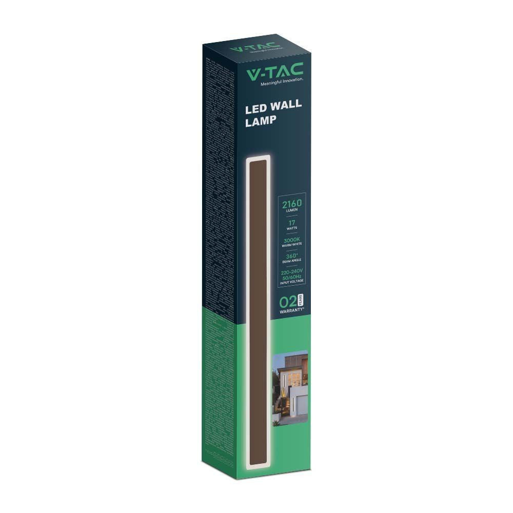 V-Tac 17W LED Corten væglampe - IP65 udendørs, 230V inkl. lyskilde - Effekt: 17W, Input: 230V, 2160lm, RA90, IP65