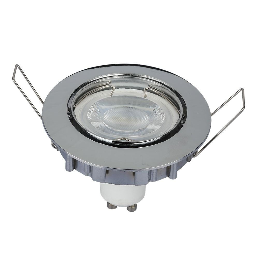 Downlight kit uden lyskilde - Hul: Ø7,4 cm, Mål: Ø8,2 cm, krom, vælg MR16 eller GU10 fatning
