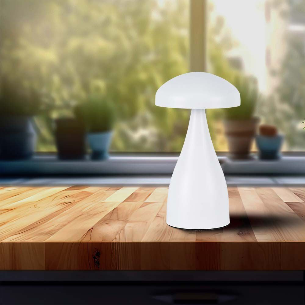 V-Tac Mini Opladelig CCT Bordlampe - Hvid, IP20, Touch Dæmpbar, Effekt: 1W, Lysstyrke: 55lm
