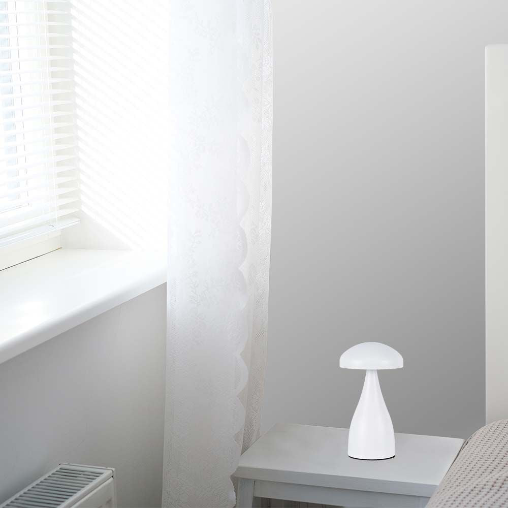 V-Tac Mini Opladelig CCT Bordlampe - Hvid, IP20, Touch Dæmpbar, Effekt: 1W, Lysstyrke: 55lm
