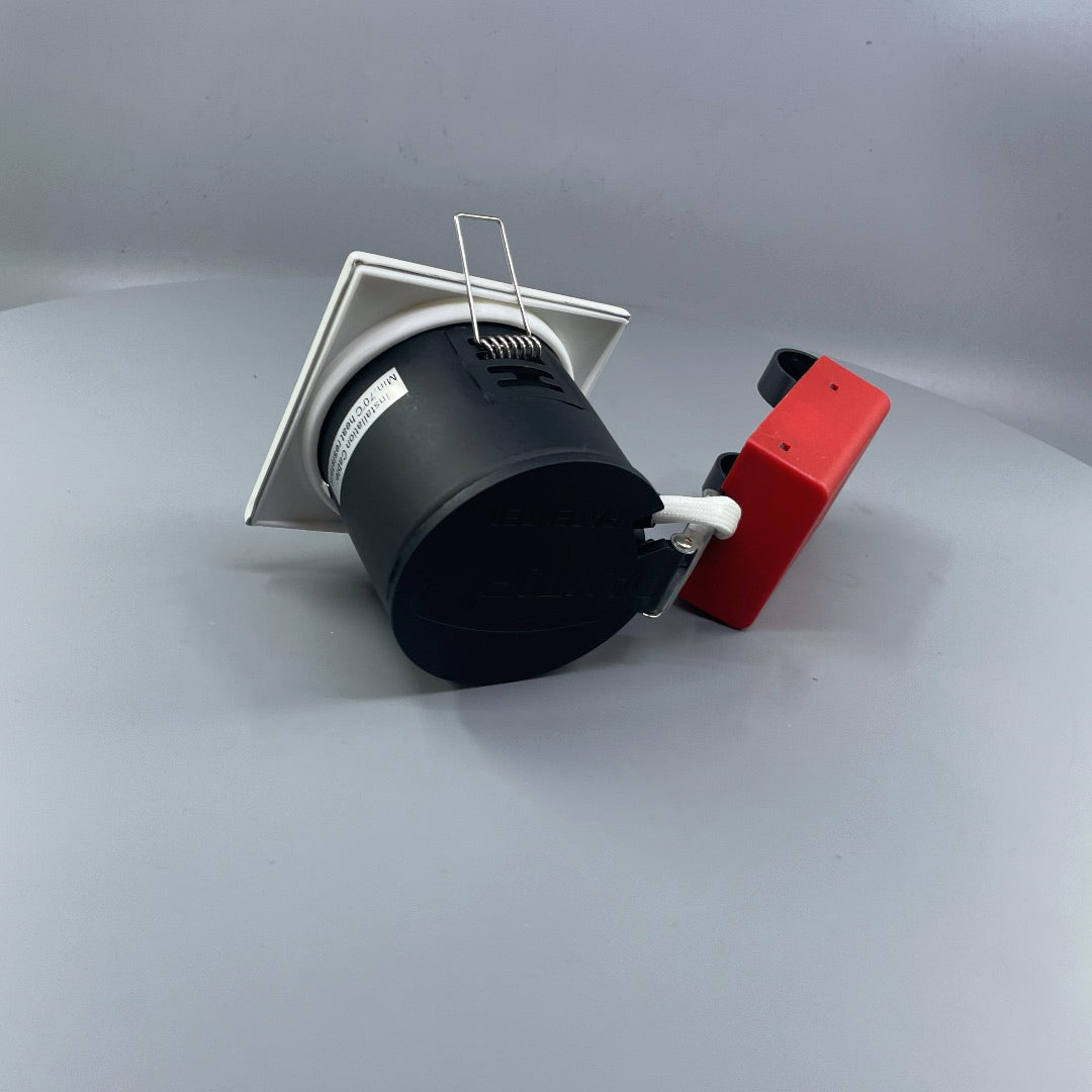 Daxtor Easy 2-Setup MR16 12V indbygningsspot IP21 – firkantet hvid, maks. 20W (360° frame 11)