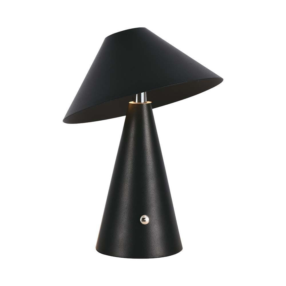V-Tac Sort Opladelig 3i1 Bordlampe - IP20, Touch Dæmpbar - 3W, 200lm