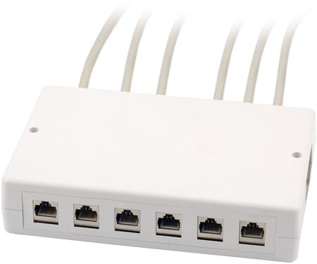 OFFICE BOKS 6 / 12 PORT HVID