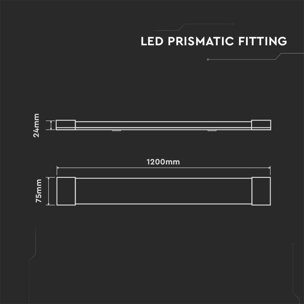V-Tac 40W LED armatur - 120 cm, 3 års garanti, 230V