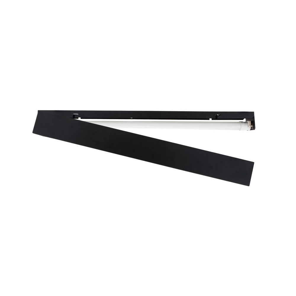 Sort Spectrum T8 LED armatur til 1x 60cm LED rør - IP20 indendørs, 230V