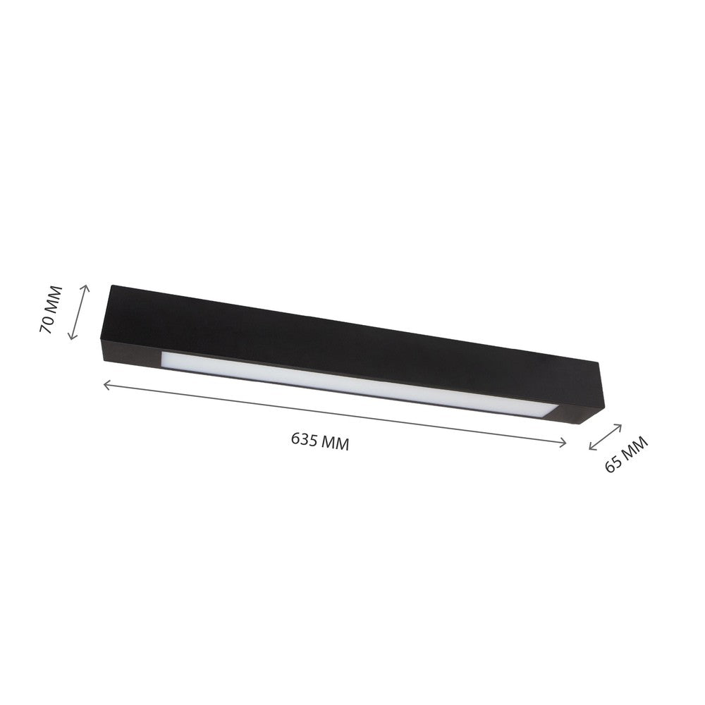 Sort Spectrum T8 LED armatur til 1x 60cm LED rør - IP20 indendørs, 230V