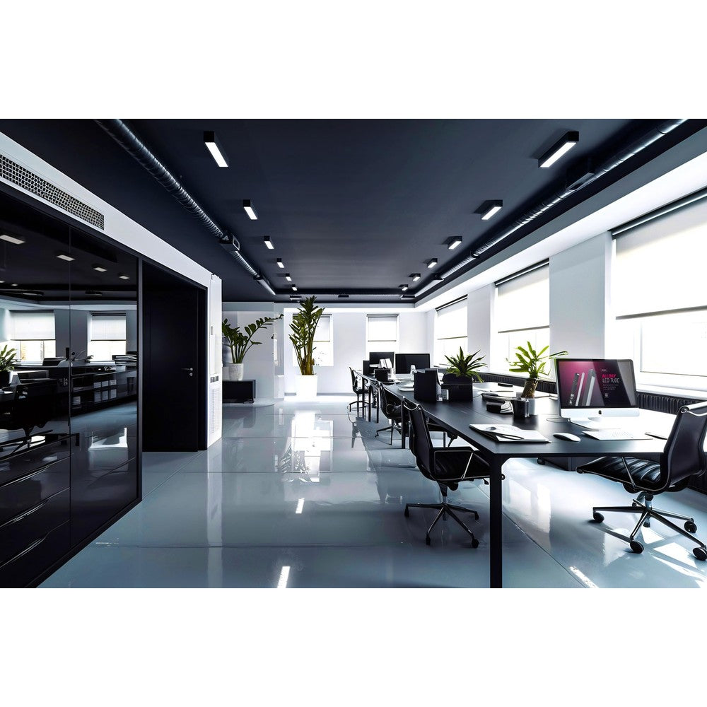 Sort Spectrum T8 LED armatur til 1x 60cm LED rør - IP20 indendørs, 230V