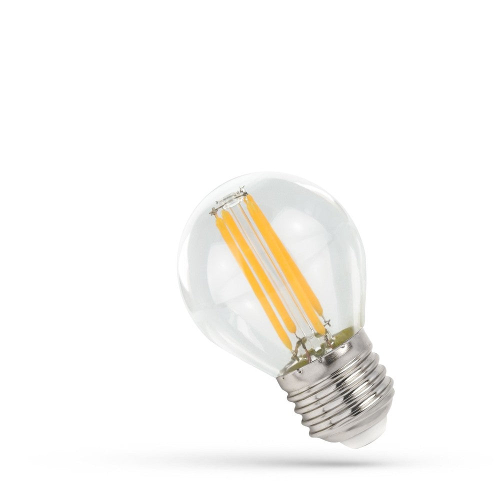 Spectrum 6W LED kronepære - G45, kultråd, ekstra varm hvid, 1800K, E27