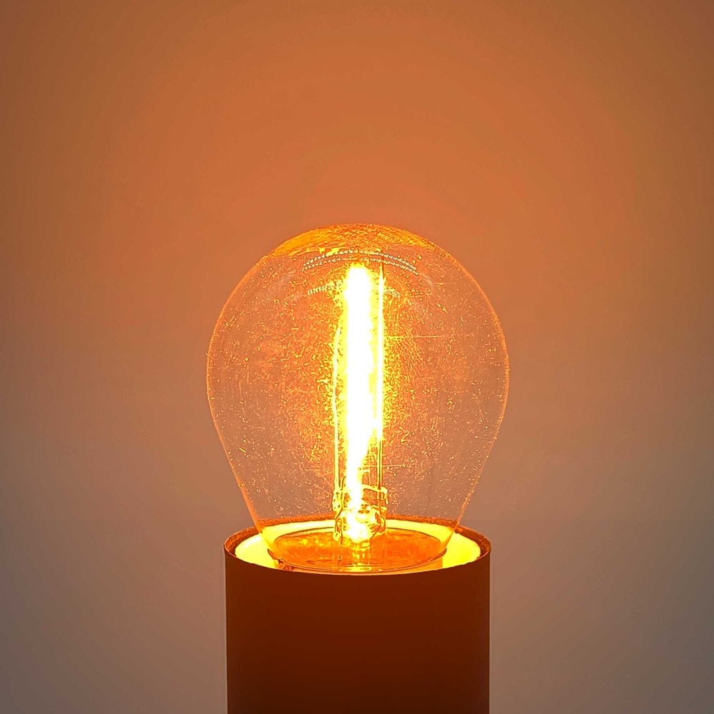 Spectrum 6W LED kronepære - G45, kultråd, ekstra varm hvid, 1800K, E27