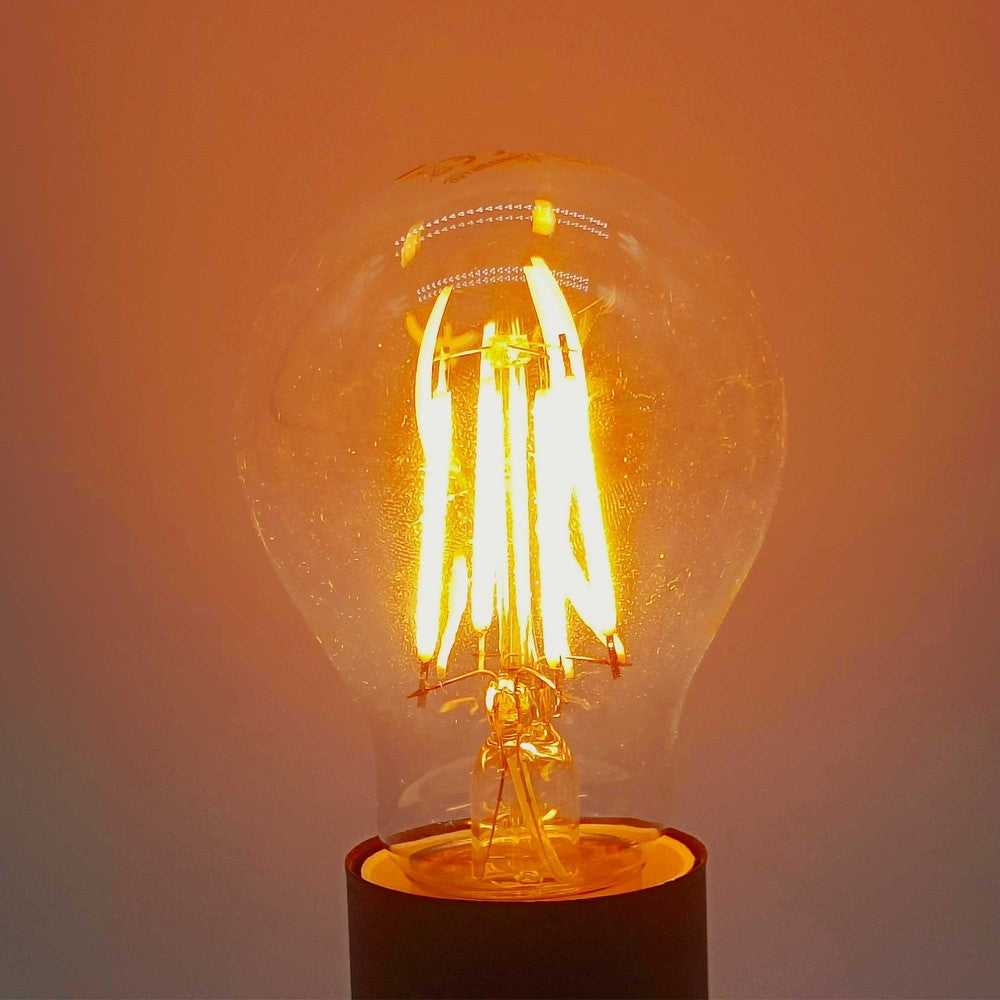 Spectrum 7W LED Pære - A60, kultråd, ekstra varm hvid, 1800K, E27, 600lm