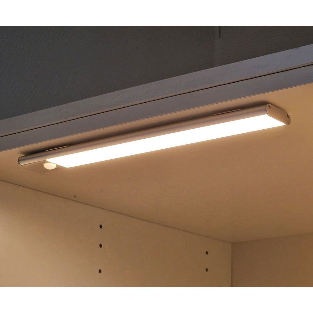 Genopladelig PIR Sensor Skabsbelysning - Sort, 20cm, 1W, USB Input, 80lm, RA80, Flicker Free