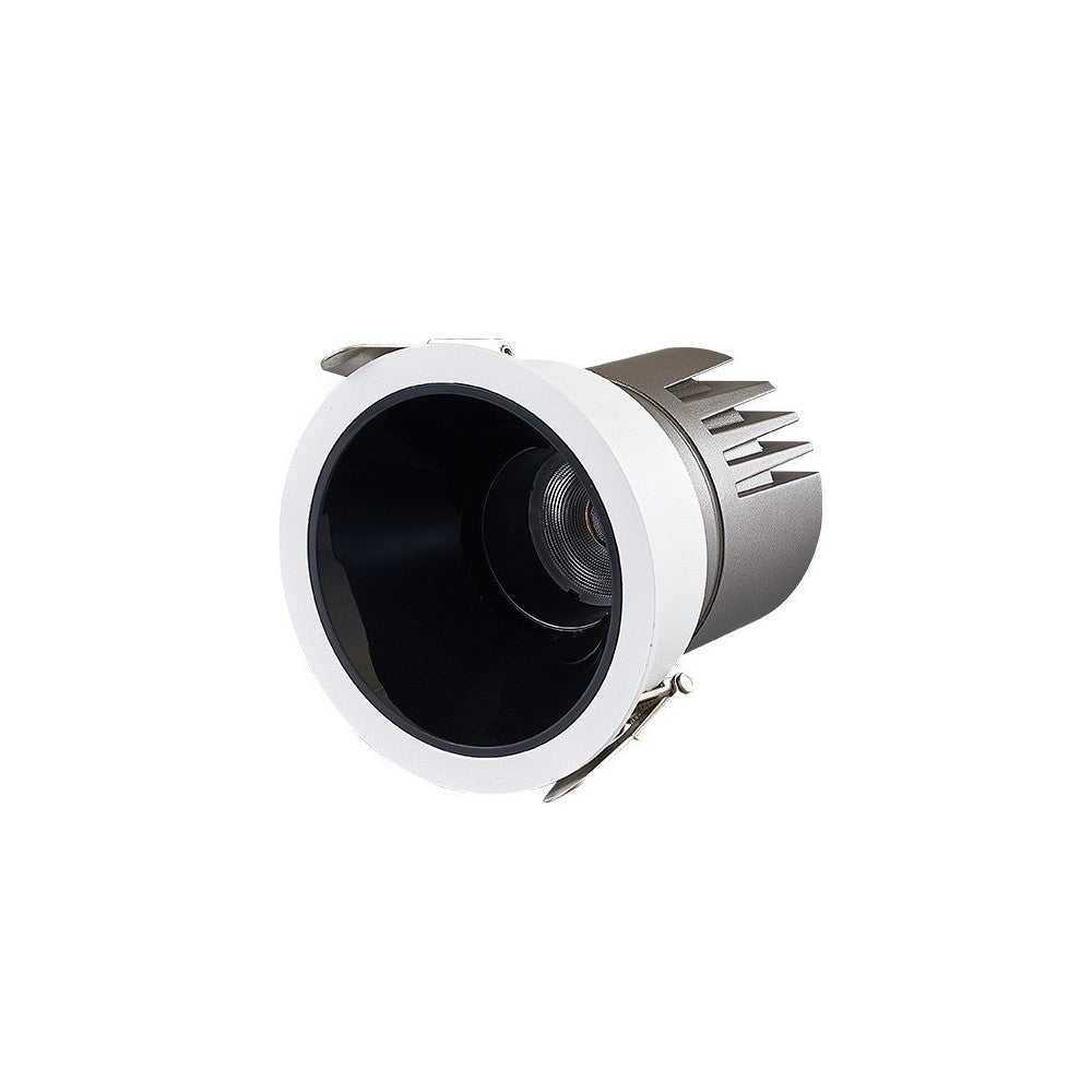 11W Sort/Hvid Indbygningsspot - RA92, Ø7,5 cm hul, Ø8,4 cm mål, dæmpbar, 230V, 1200lm, RA90