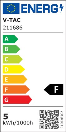 V-Tac 4,5W LED spotlampe - Erstatter 35W - 230V - GU10 fatning - 400lm - RA80