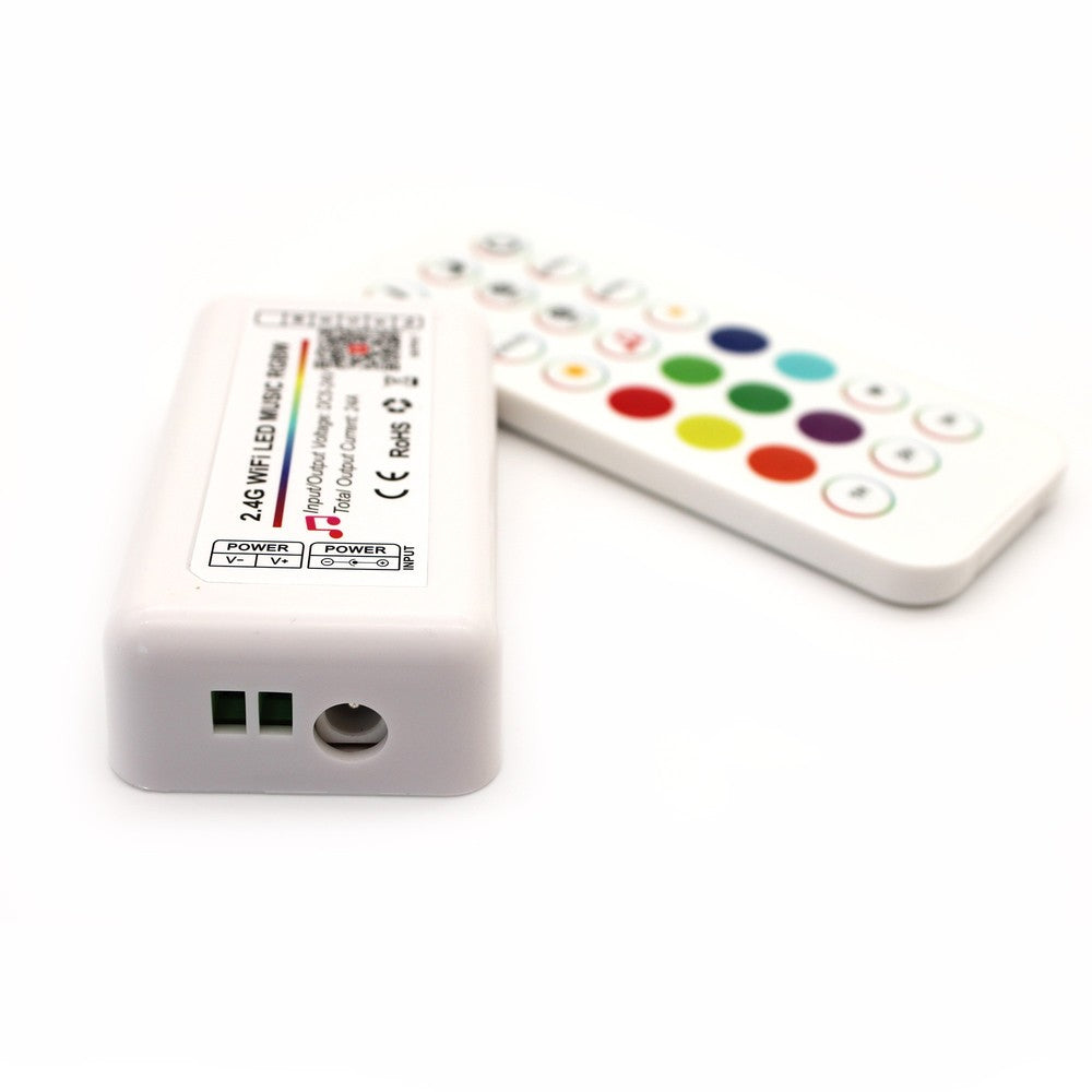 RGB+WW Wifi controller med fjernbetjening - Kompatibel med Google Home, Alexa og smartphones - 12V/24V - Op til 576W