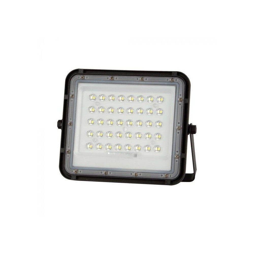 V-Tac 40W Solcelle projektør LED - Sort, inkl. solcelle, fjernbetjening, indbygget batteri, IP65 - 6W, 400lm, RA80, IP65