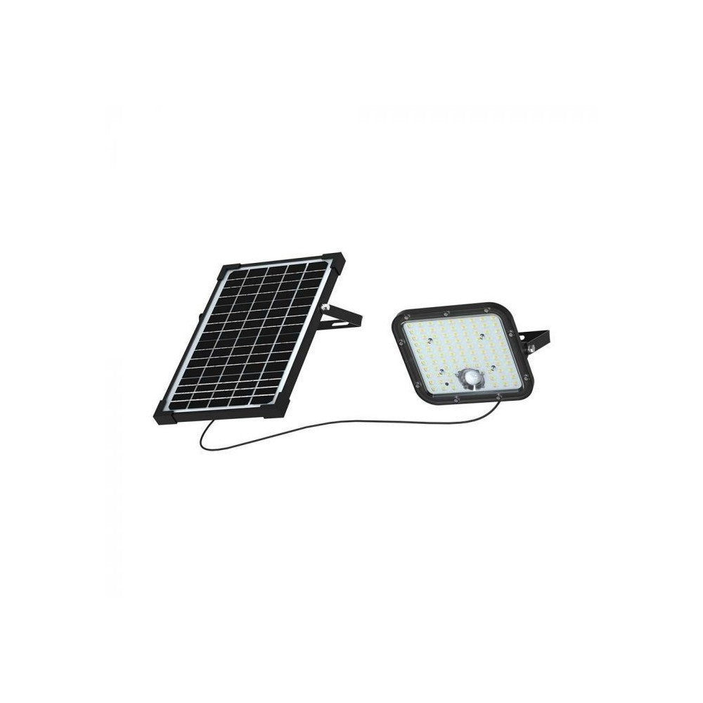 V-Tac 30W Solcelle projektør LED - Sort, inkl. solcelle, fjernbetjening, indbygget batteri, IP65
