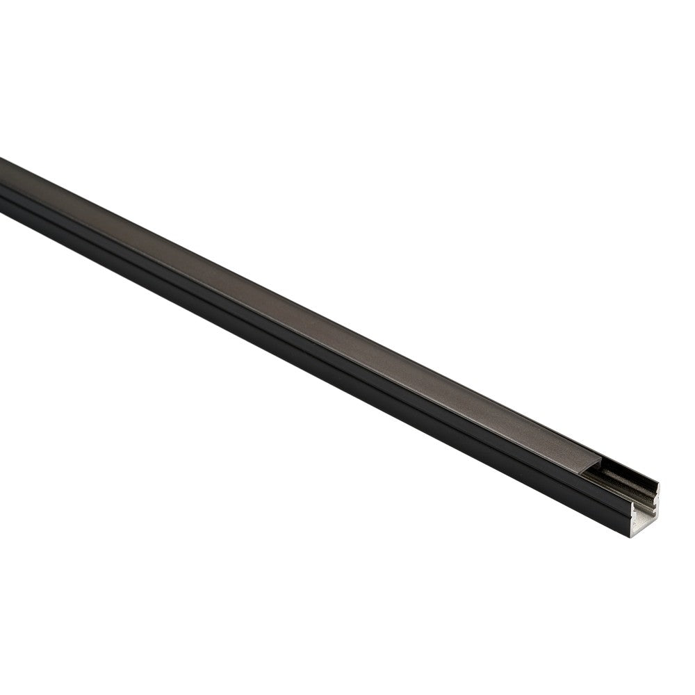 Profilsæt til akustikpanel med 10W COB LED strip - Enkeltfarvet LED strip, sort cover og endestykker, 1150lm