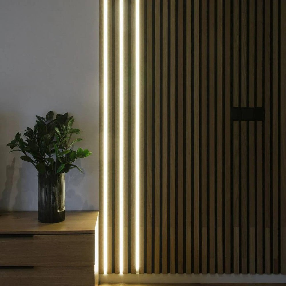 Profilsæt til akustikpanel inkl. CCT LED strip - Sort cover og endestykker inkluderet