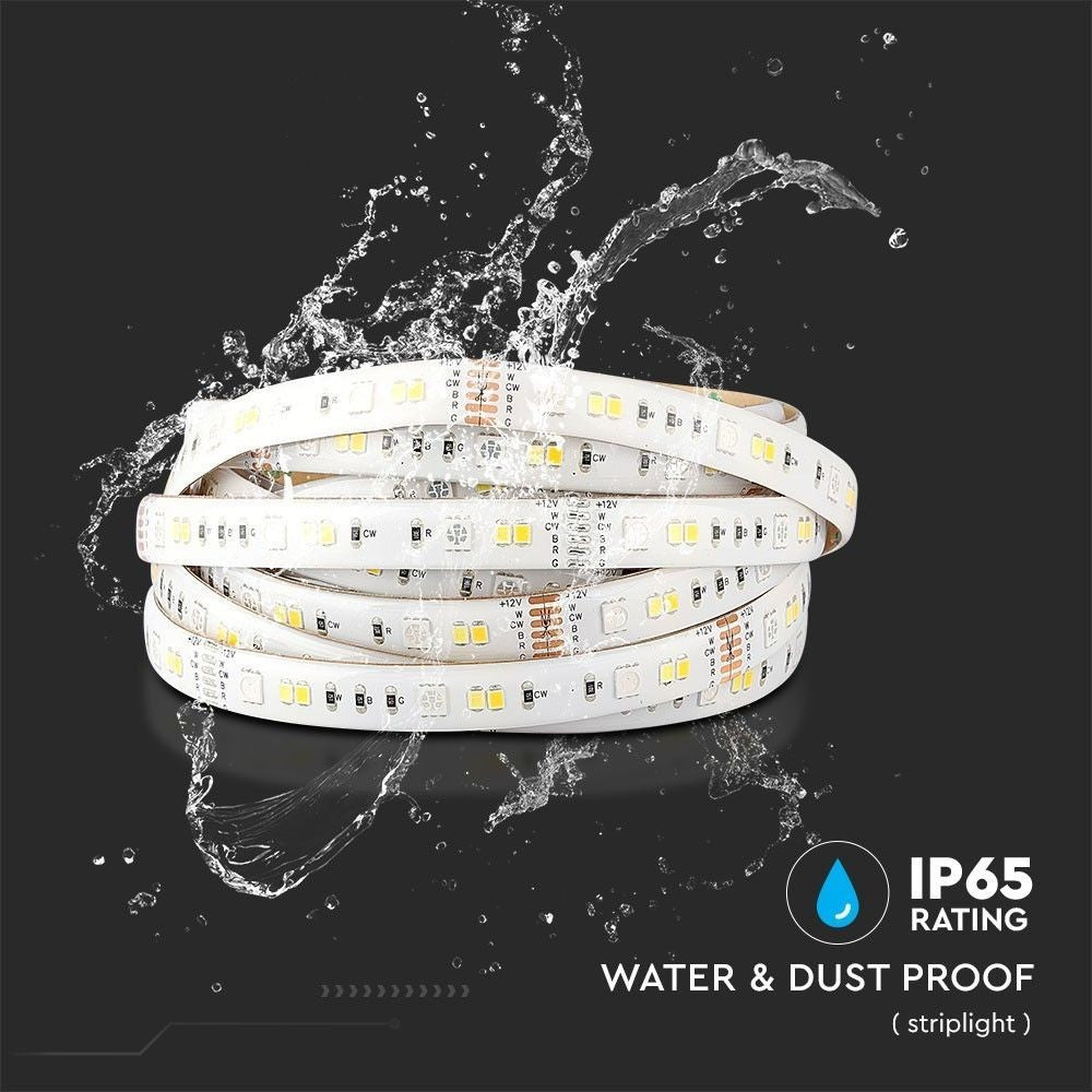 V-Tac 4W/m RGB+CCT LED strip sæt - 5m, 60 LED pr. meter, IP65