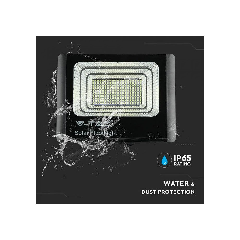 V-Tac 40W Solcelle Projektør LED - Sort, inkl. solcelle, fjernbetjening, IP65