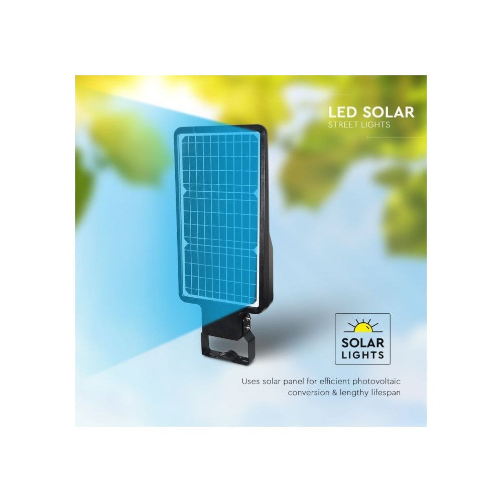 V-Tac 40W Solcelle gadelampe LED - Sort, inkl. solcelle, fjernbetjening, sensor, IP65 (3 års garanti)