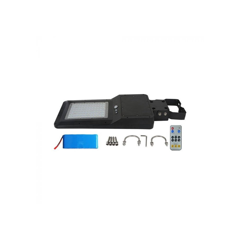 V-Tac 40W Solcelle gadelampe LED - Sort, inkl. solcelle, fjernbetjening, sensor, IP65 (3 års garanti)