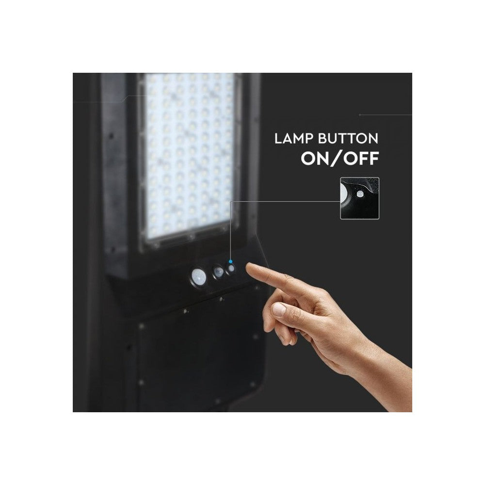 V-Tac 40W Solcelle gadelampe LED - Sort, inkl. solcelle, fjernbetjening, sensor, IP65 (3 års garanti)
