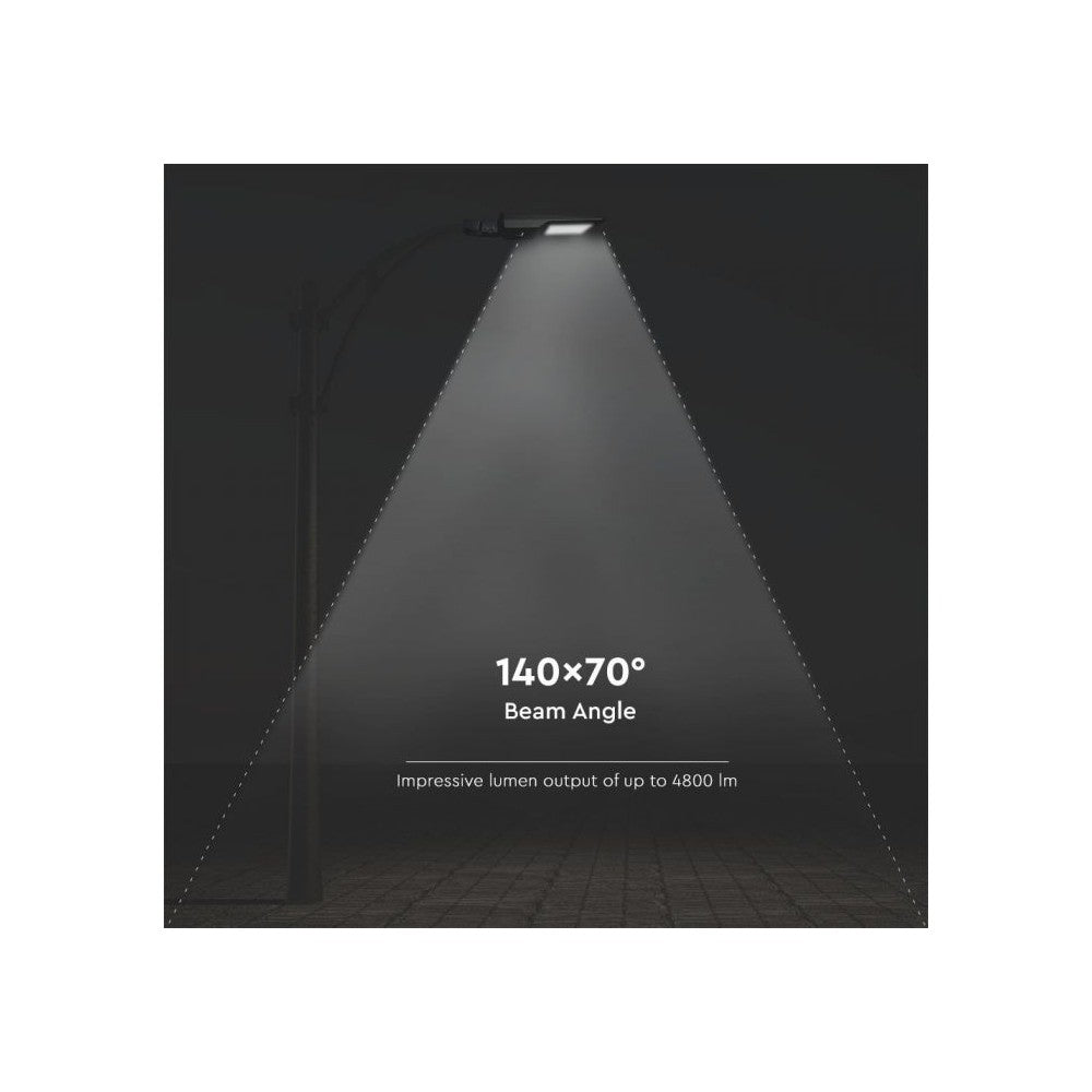 V-Tac 40W Solcelle gadelampe LED - Sort, inkl. solcelle, fjernbetjening, sensor, IP65 (3 års garanti)