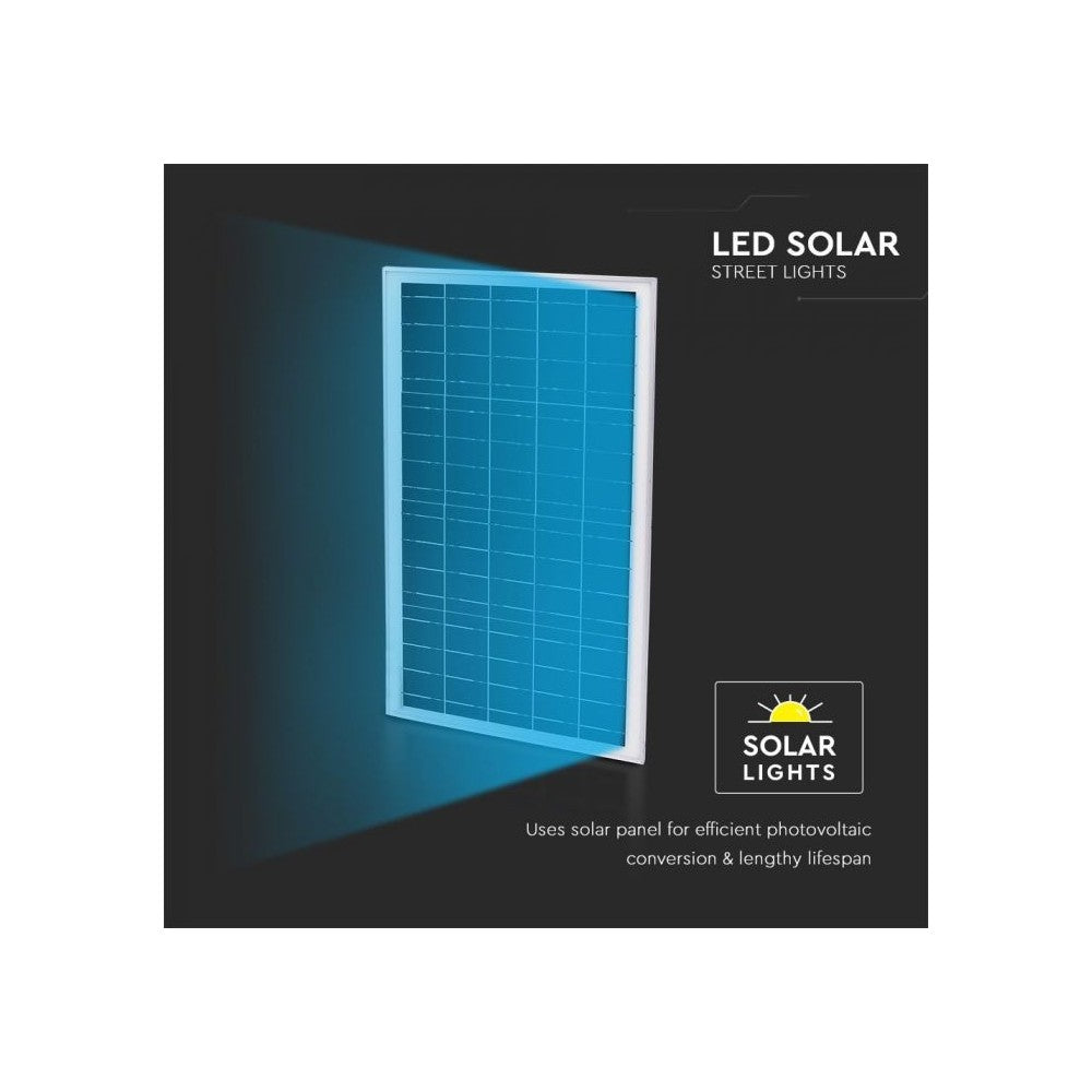 V-Tac Solcelle gadelampe LED - Inkl. fjernbetjening, IP65 - 60W, 3000lm, RA80
