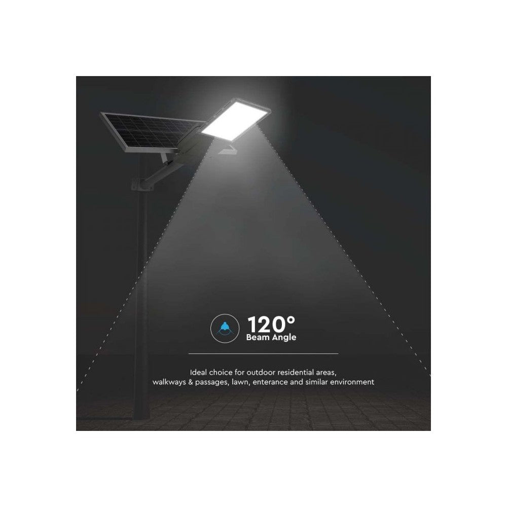 V-Tac Solcelle gadelampe LED - Inkl. fjernbetjening, IP65 - 60W, 3000lm, RA80
