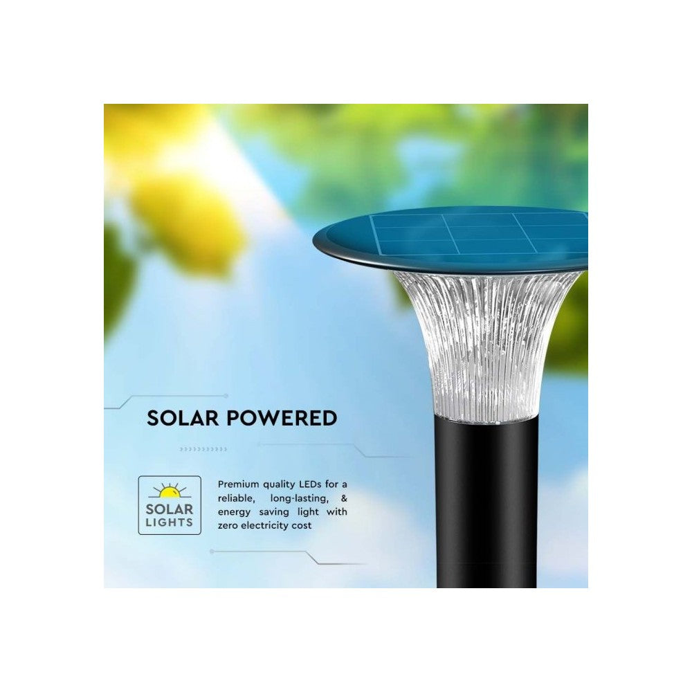 V-Tac 15W Solcelle havelampe LED - Sort, Ø25.7 cm, solcelle, sensor, IP65, 3 års garanti