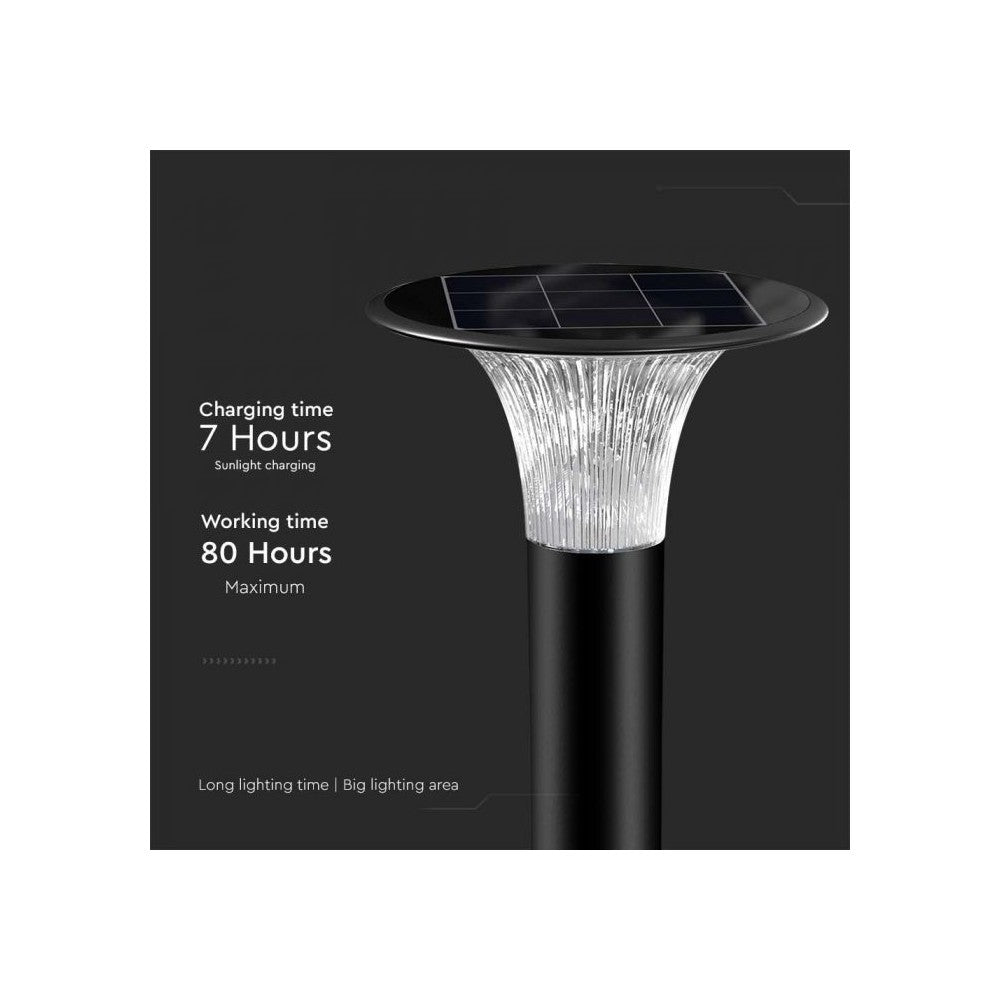 V-Tac 15W Solcelle havelampe LED - Sort, Ø25.7 cm, solcelle, sensor, IP65, 3 års garanti