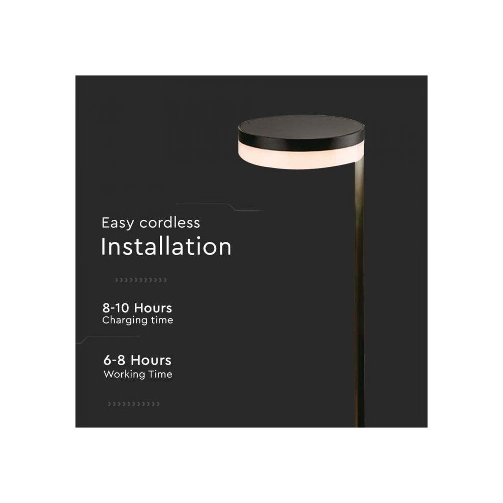 V-Tac 2W Solcelle Havelampe LED med Sensor - Ø27 cm, IP54, 120lm, RA80, 3 års producentgaranti