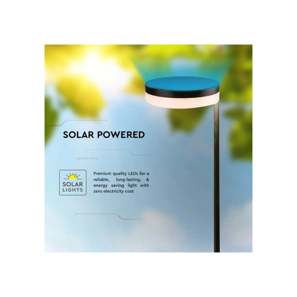 V-Tac 2W Solcelle Havelampe LED med Sensor - Ø27 cm, IP54, 120lm, RA80, 3 års producentgaranti