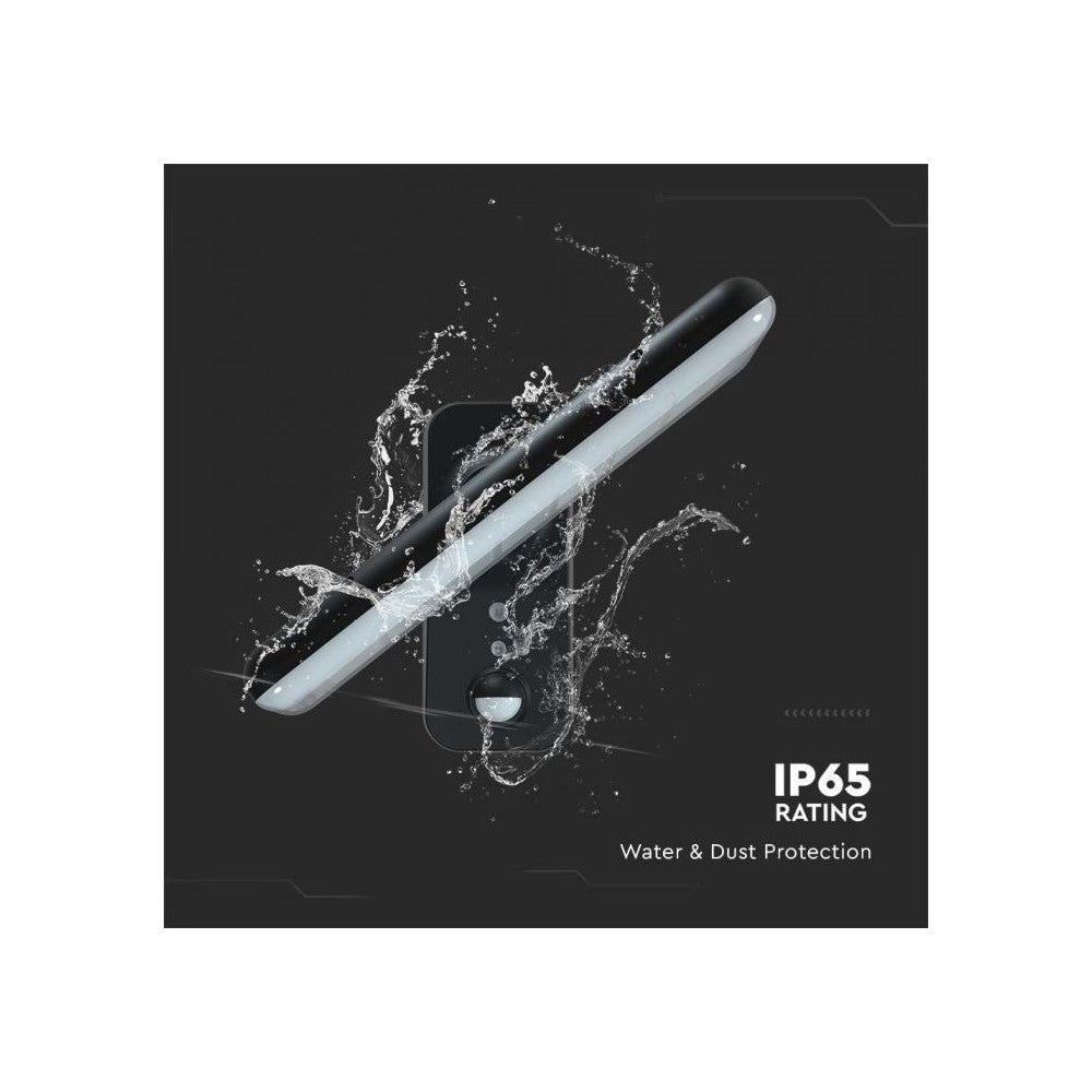 V-Tac 15W Solcelle væglampe LED - Sort, sensor, IP65, 2000lm (3 års producentgaranti)