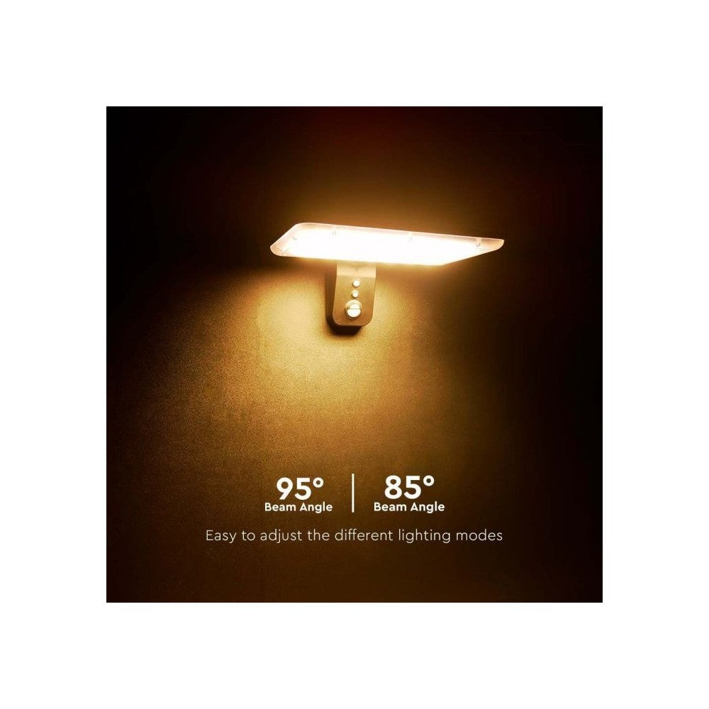 V-Tac 15W Solcelle væglampe LED - Sort, sensor, IP65, 2000lm (3 års producentgaranti)