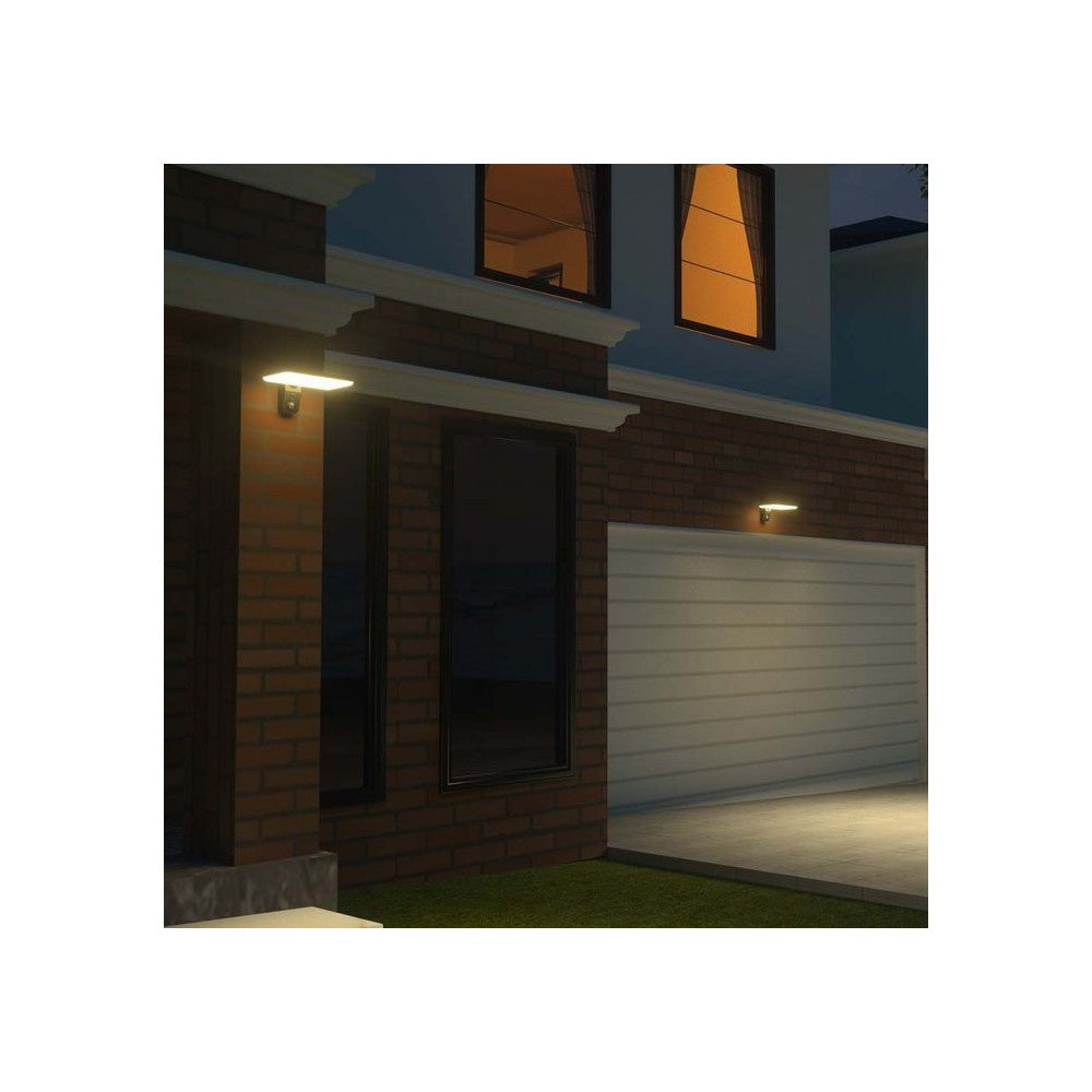 V-Tac 15W Solcelle væglampe LED - Sort, sensor, IP65, 2000lm (3 års producentgaranti)
