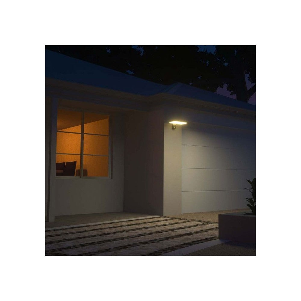 V-Tac 15W Solcelle væglampe LED - Sort, sensor, IP65, 2000lm (3 års producentgaranti)