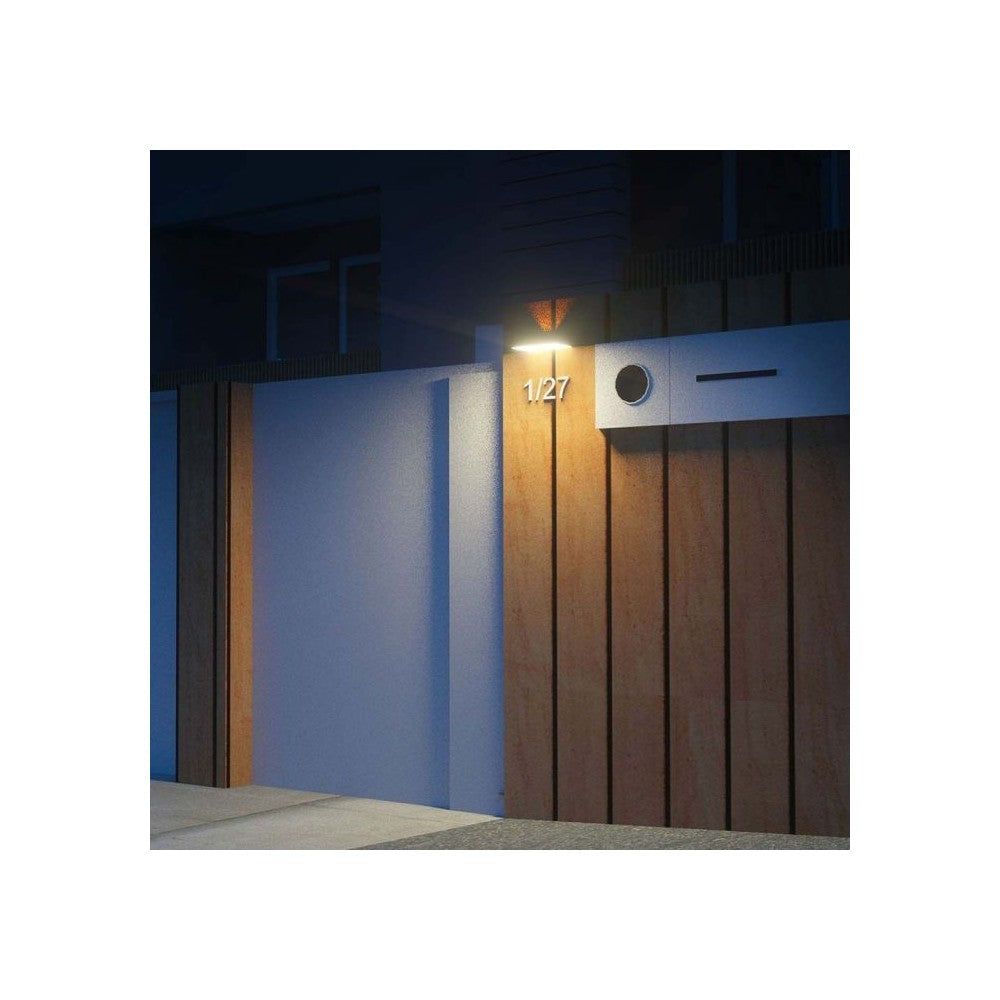 V-Tac 3W Solcelle Væglampe LED - Sort, Med Sensor, Vandtæt IP65
