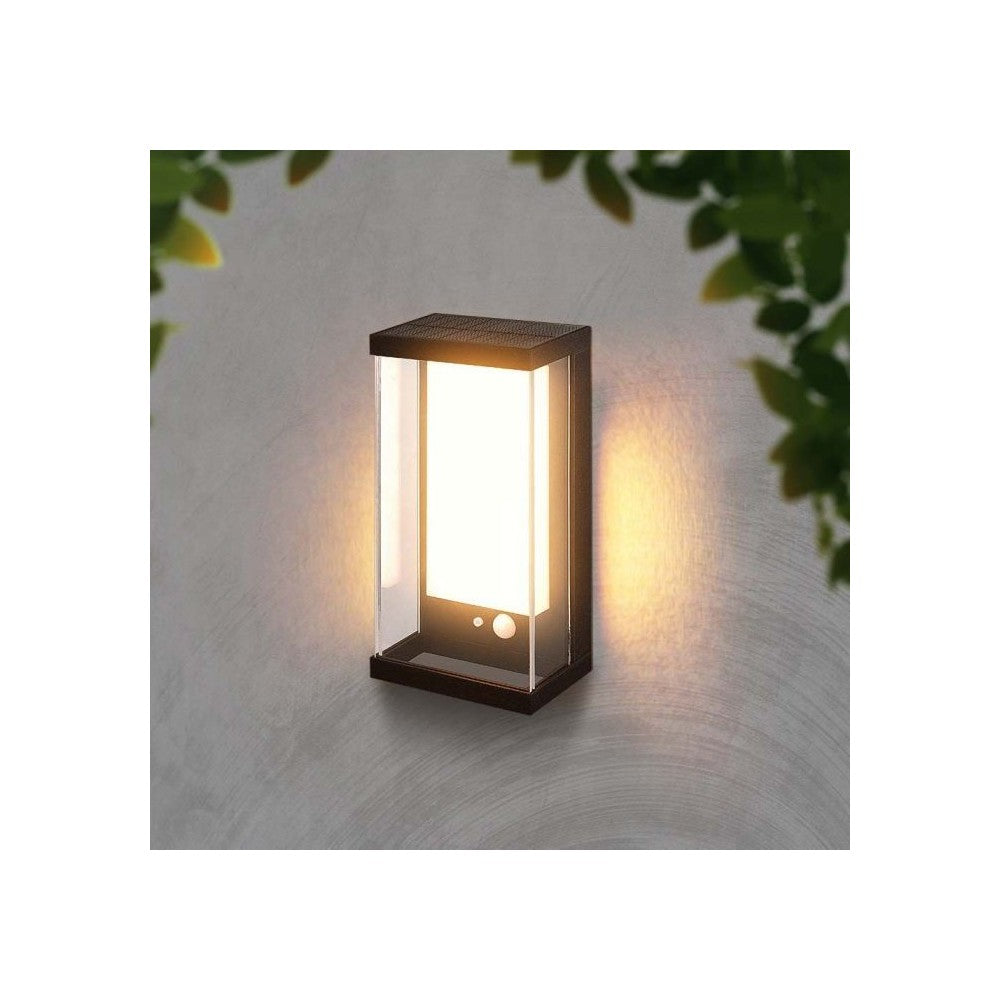 V-Tac 1W Solcelle Væglampe LED - Sort, med sensor, vejrbeskyttet IP54