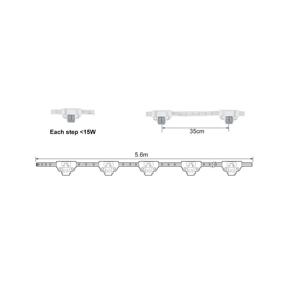 Trappe LED COB stripsæt med sensor og effekter - Op til 16 trin, 11W per trin, 24V, IP20
