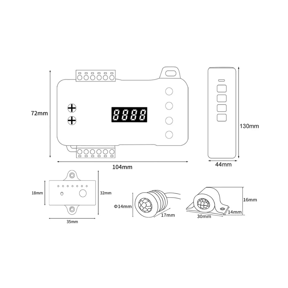 Trappe LED COB stripsæt med sensor og effekter - Op til 16 trin, 11W per trin, 24V, IP20