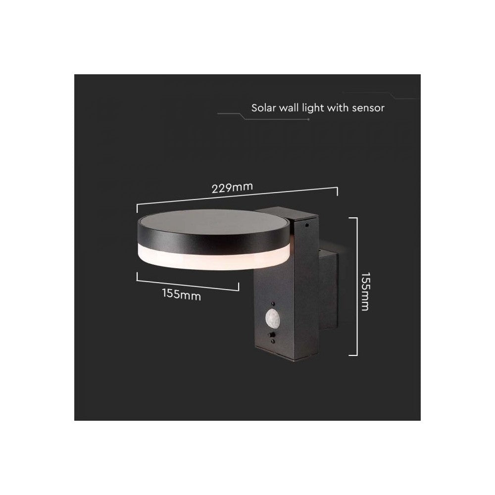 V-Tac Solcelle Væglampe LED med Sensor - 5.5W, IP54